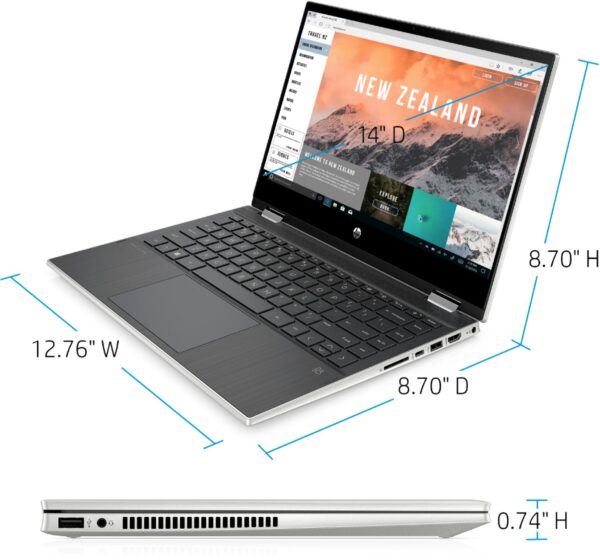 HP - Pavilion x360 2-in-1 14" Touch-Screen Laptop - Intel Core i3 - 8GB Memory - 128GB SSD - Natural Silver [BOX] - Image 6